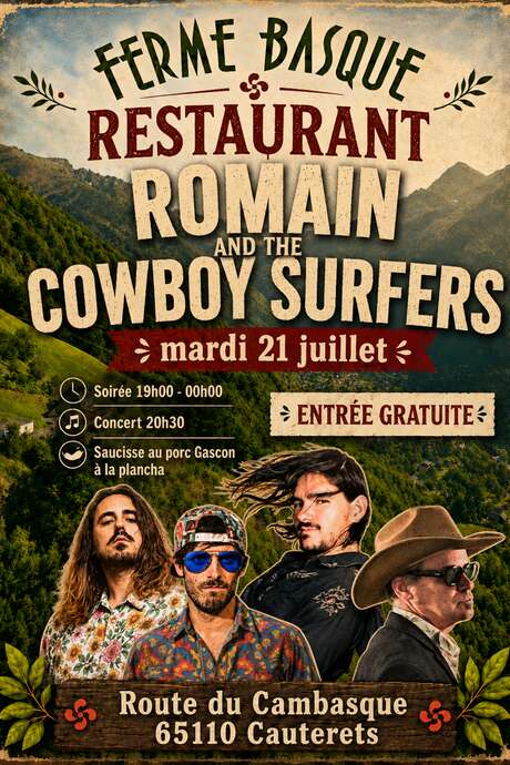 Concert Romain and the Cowboy surfers