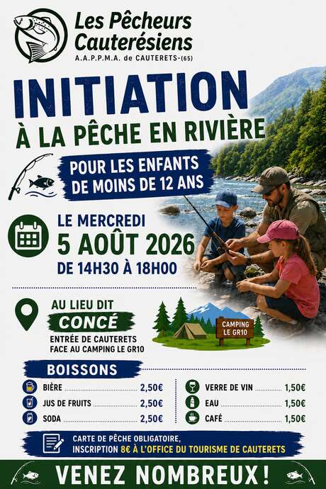 Initiation à la pêche en rivière pour les enfants