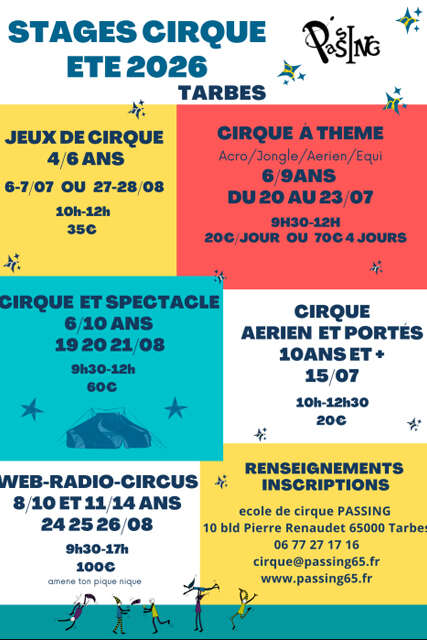 Stage Cirque à thème pour les 6/9 ans