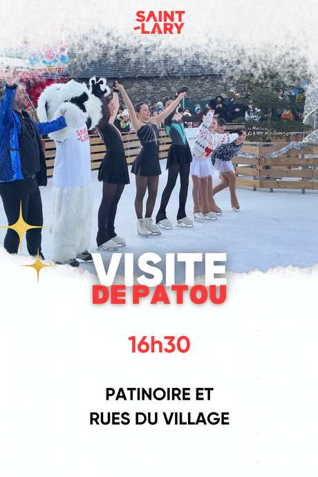 Visite de la Mascotte Patou à la Patinoire et dans les rues du village