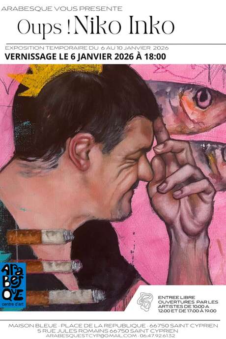 VERNISSAGE DE L'EXPOSITION "OUPS !" PAR NIKO INKO CHEZ ARABESQUE