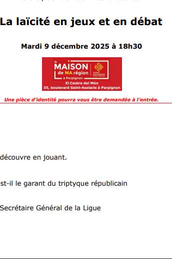 « LA LAÏCITÉ EN JEUX ET EN DÉBAT »