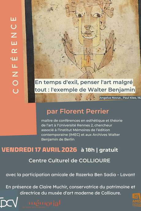 CONFÉRENCE DE FLORENT PERRIER DANS LE CADRE DE L'EXPOSITION "ART EN EXIL"