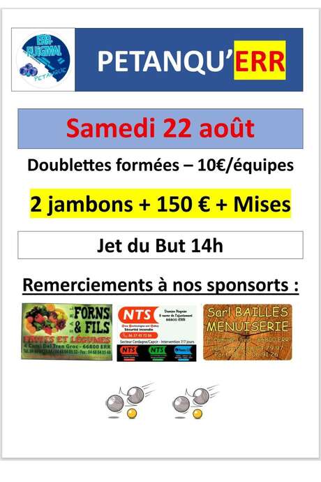 CONCOURS DE PÉTANQUE EN DOUBLETTE