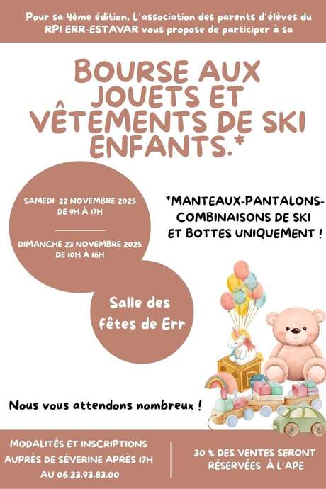 BOURSE AUX JOUETS ET VÊTEMENTS DE SKI