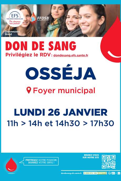 DON DE SANG - OSSÉJA