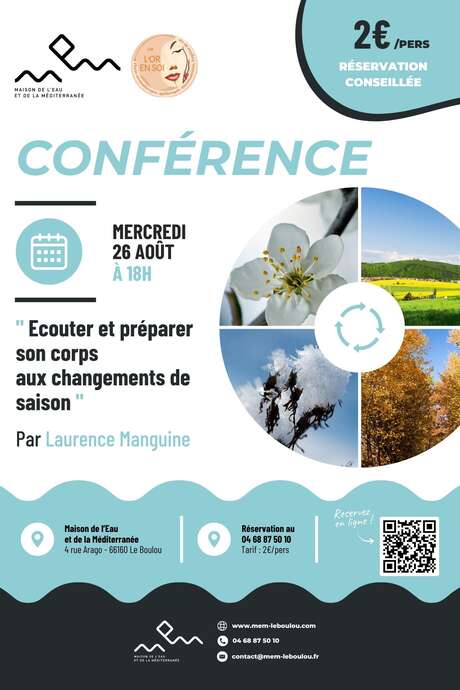CONFÉRENCE ECOUTER ET PRÉPARER SON CORPS AUX CHANGEMENTS DE SAISON