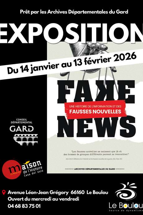 EXPOSITION TEMPORAIRE "FAKE NEWS" PRÊT DES ARCHIVES DÉPARTEMENTALES DU GARD