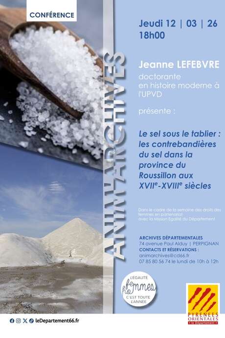 CONFÉRENCE  "LE SEL SOUS LE TABLIER" DE JEANNE LEFEBVRE