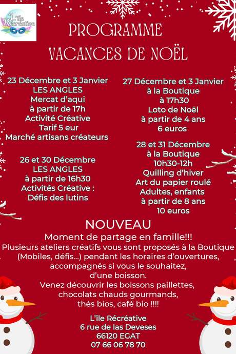 LOTO DE NOEL - L'ILE RÉCRÉATIVE EGAT