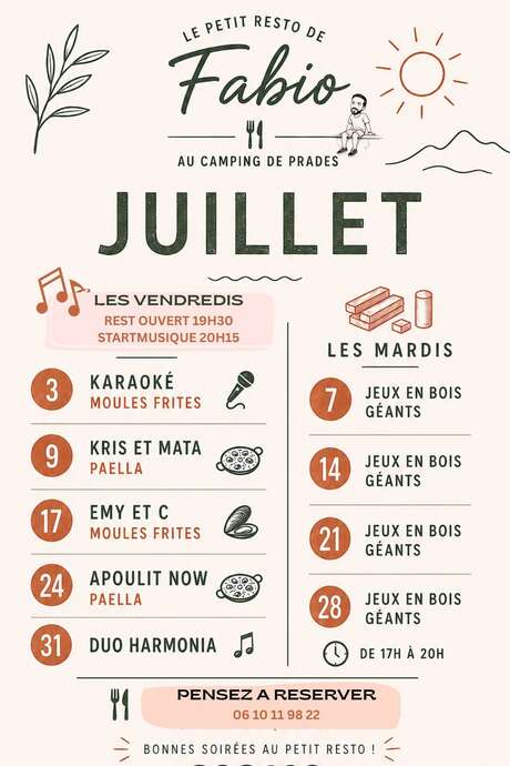 SOIRÉES MUSICALES AU PETIT RESTO DE FABIO