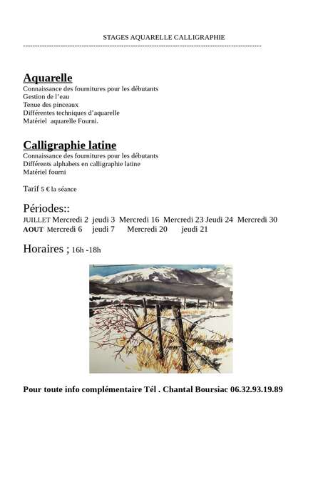 ATELIER CALLIGRAPHIE