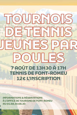 TOURNOI DE TENNIS JEUNES PAR POULES - VENDREDI 7 AOÛT