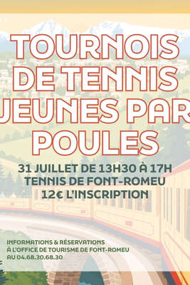 TOURNOI DE TENNIS JEUNES PAR POULES - VENDREDI 31 JUILLET