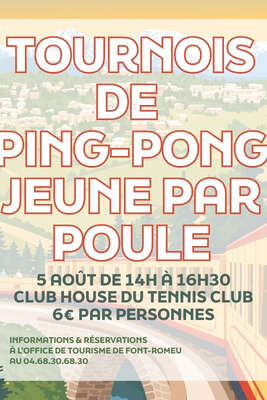 TOURNOI DE PING-PONG JEUNES PAR POULES - MERCREDI 5 AOÛT