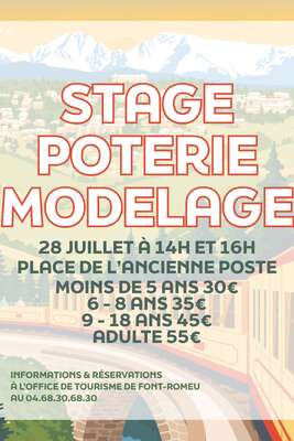 STAGE POTERIE MODELAGE - MARDI 28 JUILLET