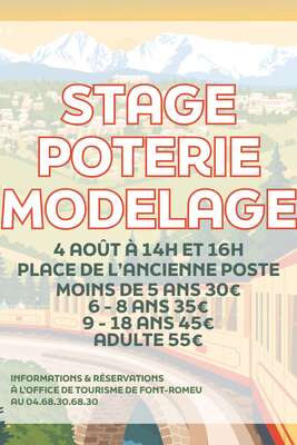 STAGE POTERIE MODELAGE - MARDI 4 AOÛT