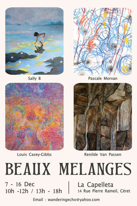 EXPOSITION SALLY B, PASCALE MORWANN, LOUIS CASEY GIBBS ET RENILDE VAN PASSEN