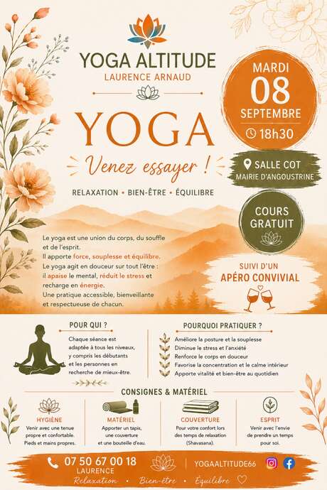 COURS DE YOGA GRATUIT - ANGOUSTRINE