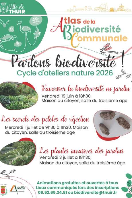 ATLAS DE LA BIODIVERSITÉ COMMUNALE DES ASPRES - CYCLE DES ATÉLIERS NATURE