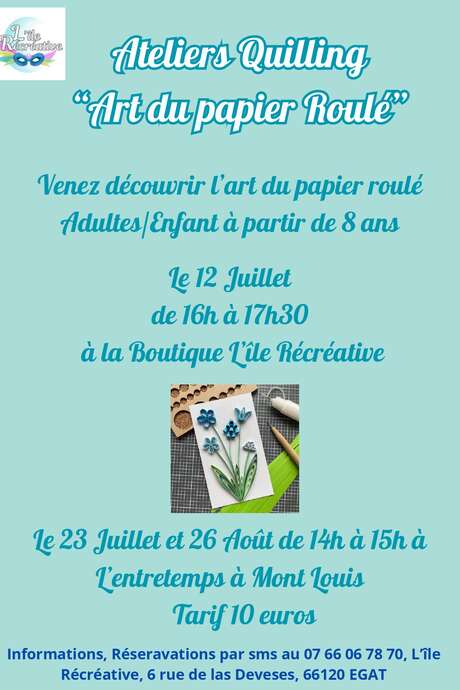 ATELIER QUILLING - ART DU PAPIER ROULÉ - EGAT