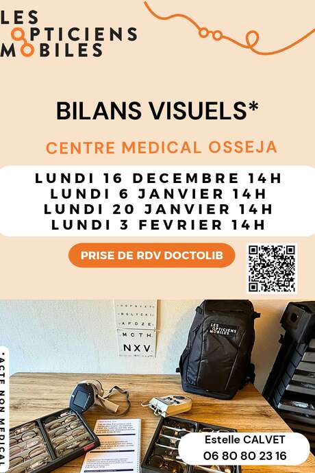 BILANS VISUELS AVEC VOTRE OPTICIENNE MOBILE