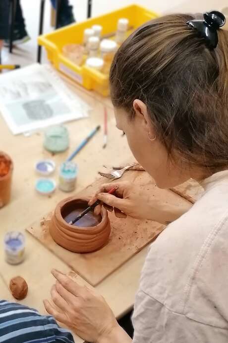 Les artistes à l'atelier
