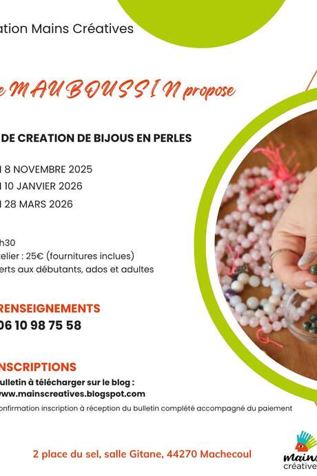 ATELIER CRÉATION DE BIJOUX EN PERLES