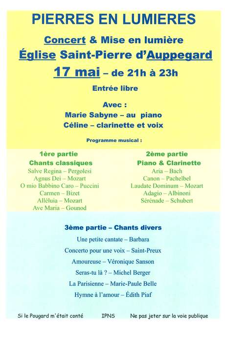 Concert et mise en lumière