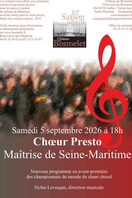 Concert au Bosmelet : Choeur Presto, Maîtrise de Seine-Maritime