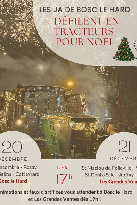 Défilé de tracteurs pour Noël