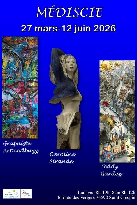 Exposition à Médiscie - Teddy Gardez, Graphiste Artandbuzz, et Caroline Strande