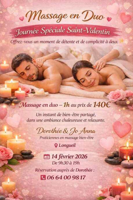 Journée spéciale Saint-Valentin, massage en duo