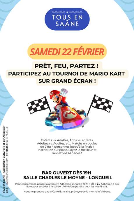 Tournoi de Mario Kart sur grand écran