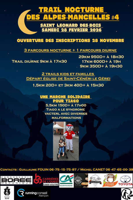 Trail nocturne des Alpes Mancelles