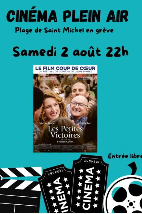 Cinéma de plein air sur la plage