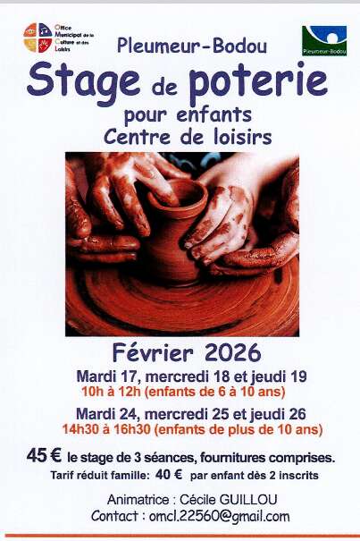 Stage de poterie pour enfants