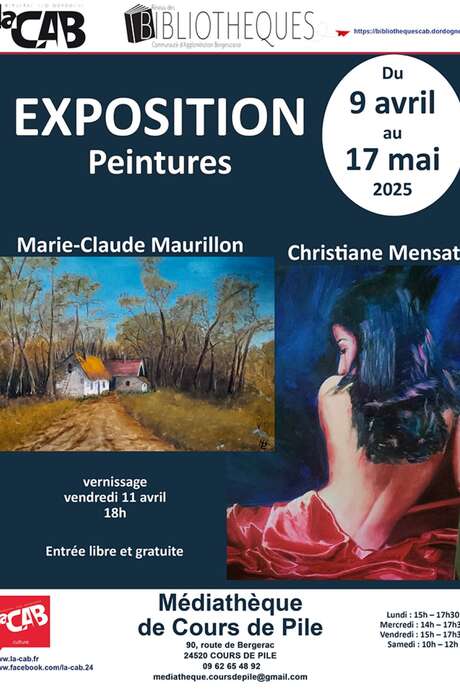 Expositions peintures : Maire-Claude Maurillon et Christiane Mensat