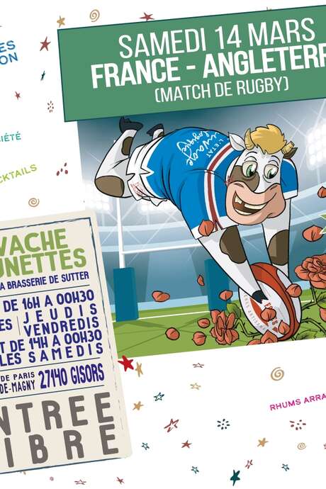 Projection du match de rugby France-Angleterre