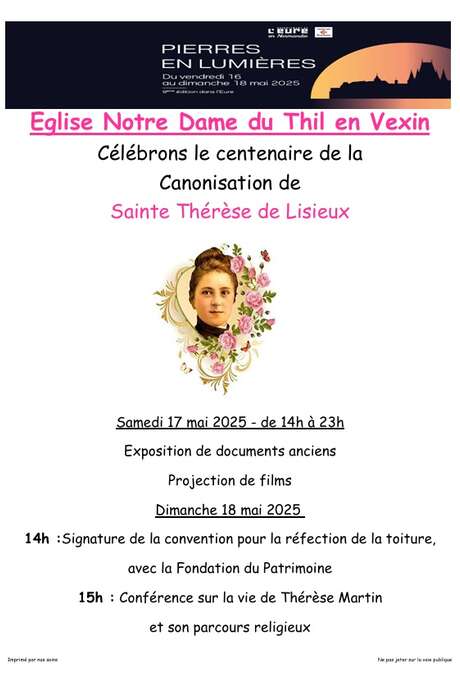 Pierres en Lumières - 2025 : Jubilé du 100ème anniversaire de la canonisation de Sainte-Thérèse de Lisieux