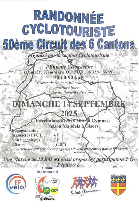 Randonnée cyclotouriste - 50ème circuit des six cantons