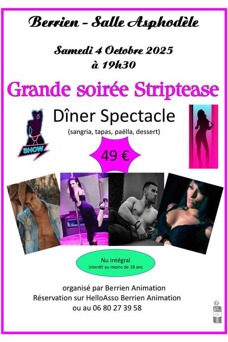 Grande Soirée Striptease à Berrien.