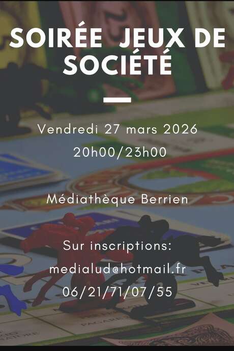 Soirée Jeux de Société à la Médiathèque de Berrien.