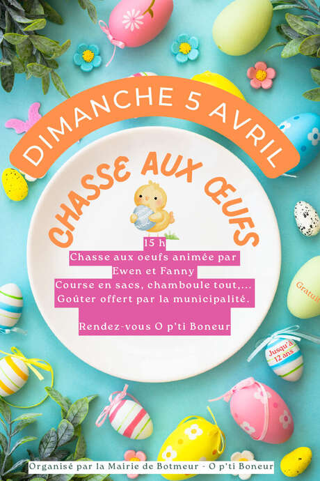 Chasse aux Oeufs à O p'ti Boneur à Botmeur.