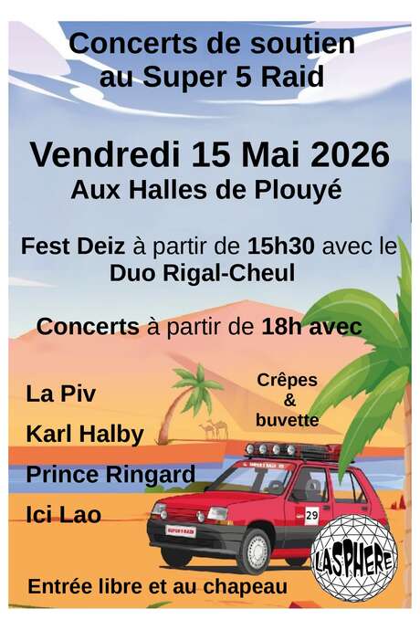 Concerts et Fest-Deiz de soutien au Super 5 Raid à Plouyé.