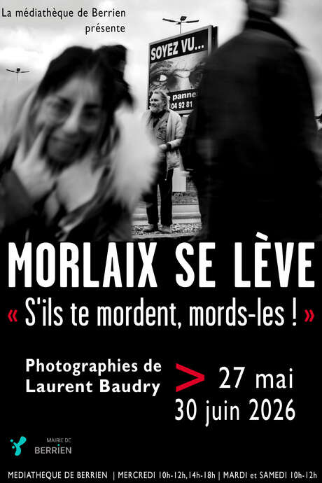 Exposition "Morlaix se lève". Photographie de Laurent Baudry à la Médiathèque de Berrien.