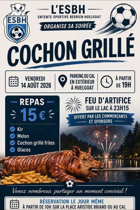 Cochon Grillée de l'ESBH à Huelgoat.