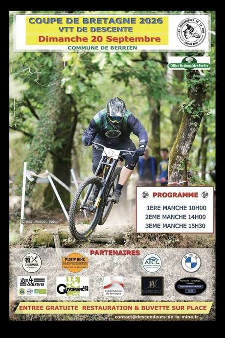 Finale de la coupe de Bretagne 2026 de VTT de descente à Berrien.