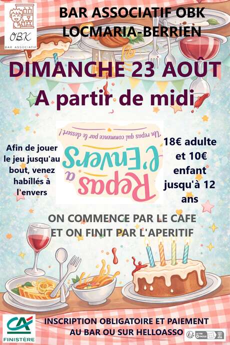 Bar OBK : Repas à L'ENVERS