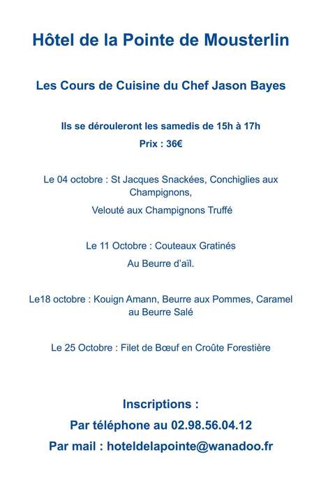 Cours de cuisine avec Jason Bayes